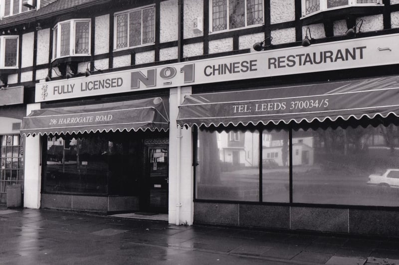 No 1 Chinese restaurant on Harrogate Road was popualr with diners. It is pictured in February 1990.