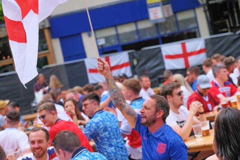 Lots of St George's flags lined the fan zone