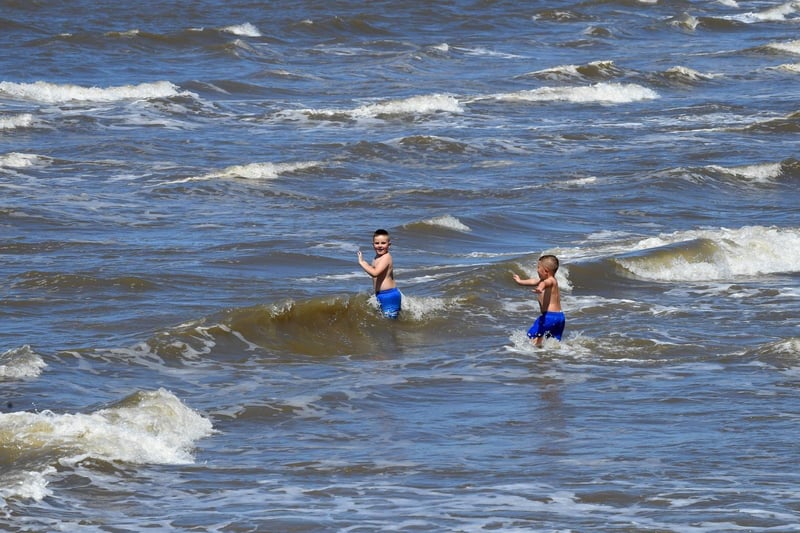 Fun in the waves for these two boys