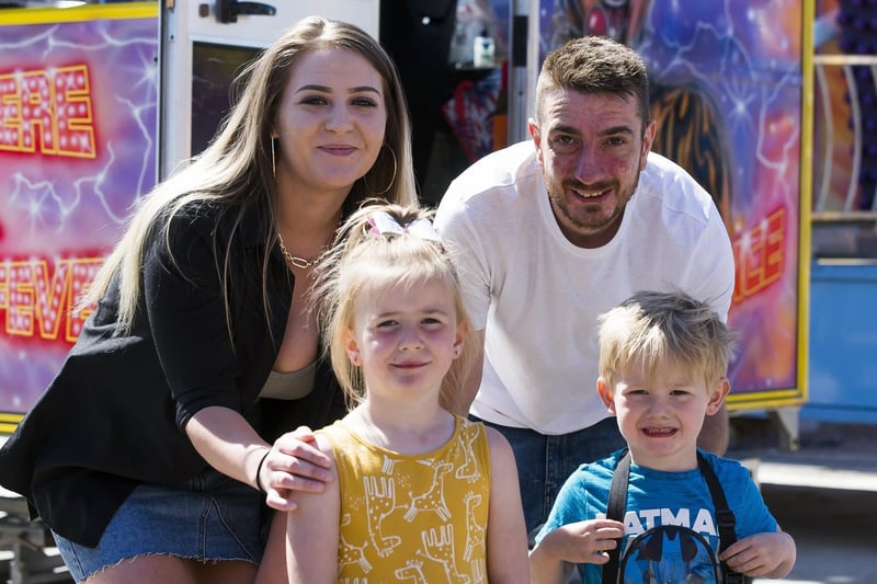 Lillie Barron, Mystie Townsend, five, Billy North and Obi North, four, at Robinson's Funfair.