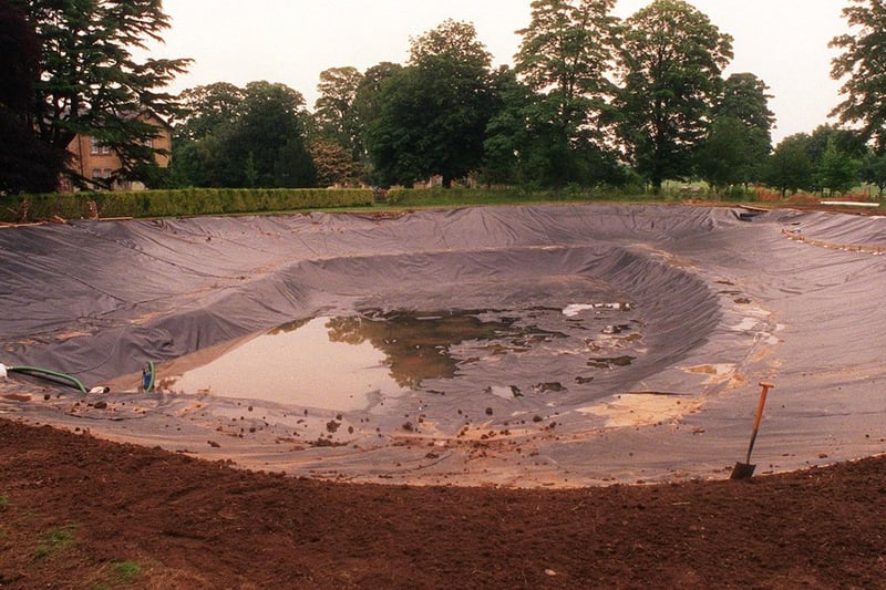 The lining for a new lake at Leeds United's training ground was in place.