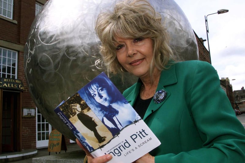 This is actress and author Ingrid Pitt pictured during her visit to the city. She was best known for her work in horror films 1960s and 1970s.