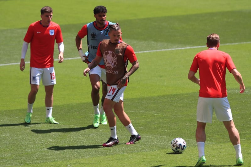 No time for nerves as England warm-up ahead of kick-off against Croatia.