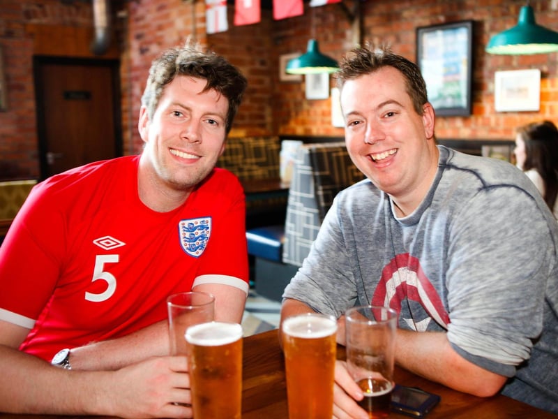 Andy & Jonny cheering on England in Scarborough Flyer.