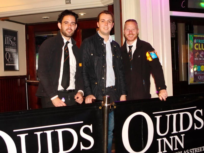 Ste, Dave & Ginge on the doors welcoming the punter's into Quids Inn.