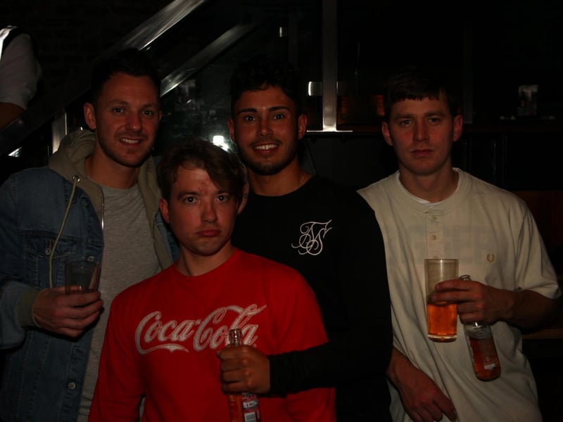 Baz, Saul, Liam & Christian enjoy a lad's night out in Blue Lounge.