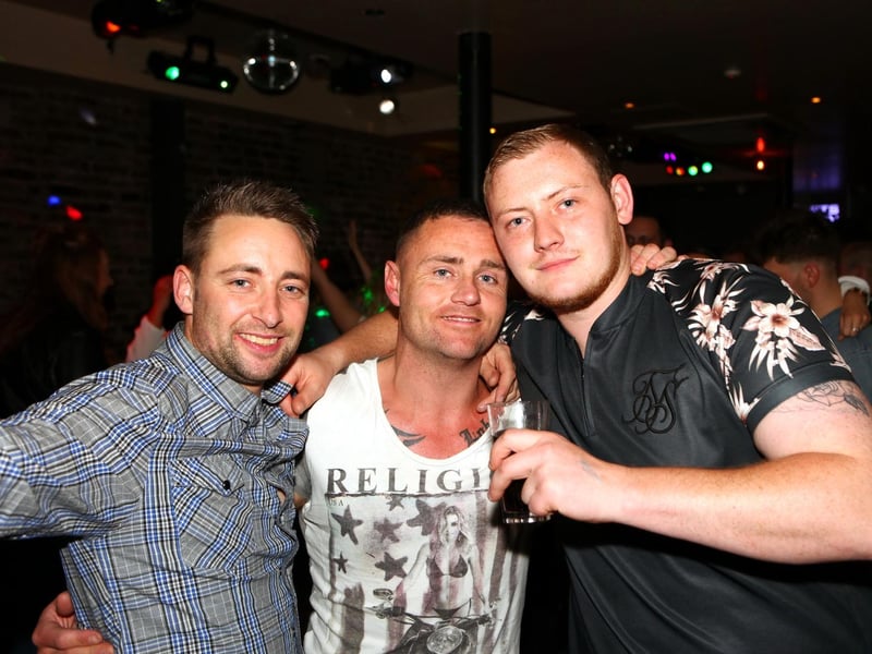 Dave, Damien & Luke soak in the atmosphere inside Blue Lounge.