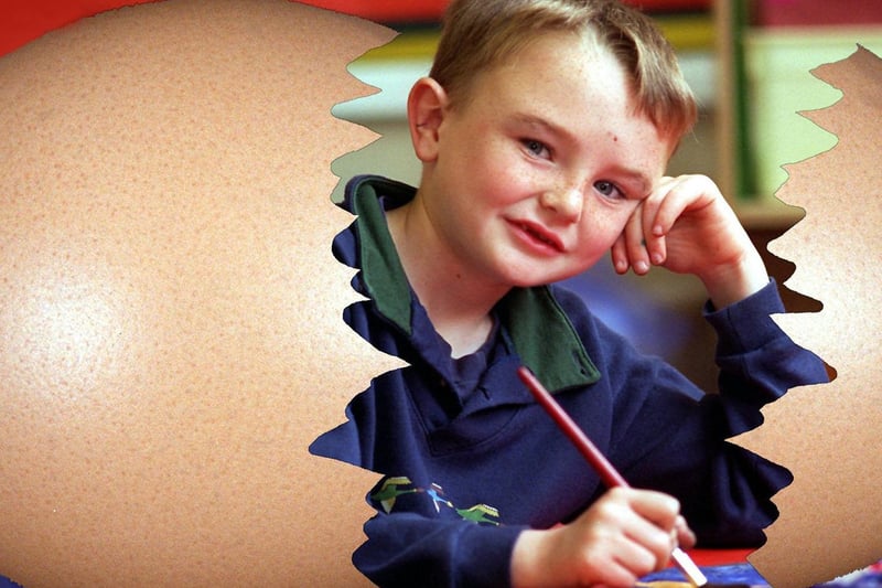 Barley Hill Infant School pupil Robert Beattie took first prize in the 1996 Eggheads Easter colouring competition when his entry was chosen first out of 25,000.
