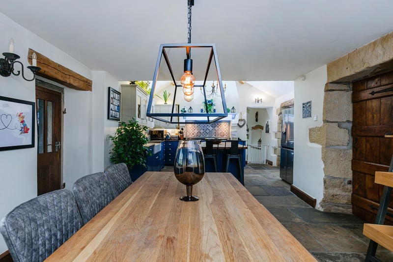 Rustic element to the dining space linked to the kitchen