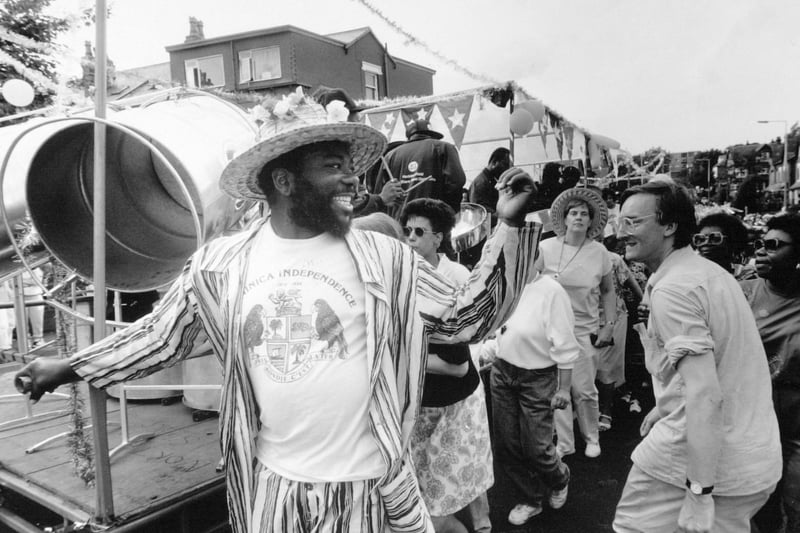 The Leeds West Indian Carnival in August 1990. The event was praised by police for its good-humoured spirit.