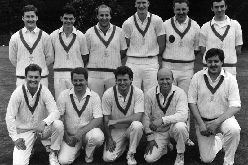 This is Whitkirk CC pictured in June 1990 Theybeat Otley Town to go top of Division 1 of the Leeds League before beating Woodhouse by nine wickets in the quarter final of the Hepworth Cup.
