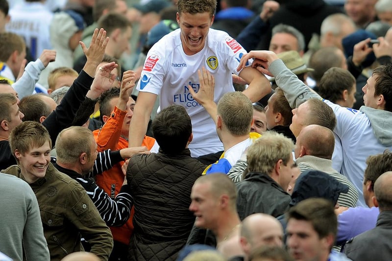 Shane Lowry is carried off the pitch by jubilant fans at full-time.