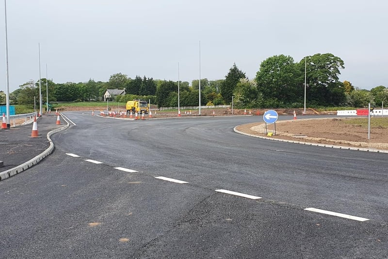 Progress on the roundabout has been quick and has taken just over one year to complete the formation of the new roundabout layout and realignment of several sections of existing road