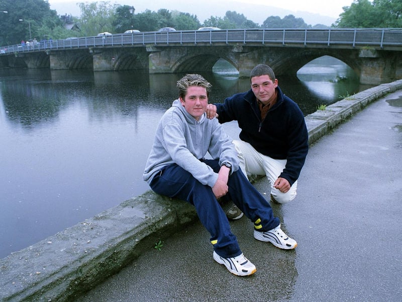 Danny Halliday (left) came face to face with Richard Doran, the young man who saved him from drowing after he got into difficulty while swimming in the River Wharfe at Otley.