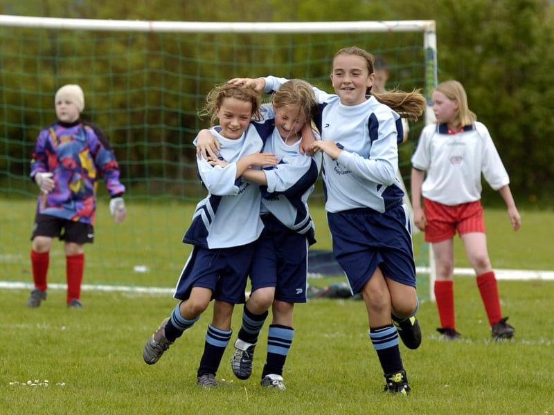 Celebrating a goal.