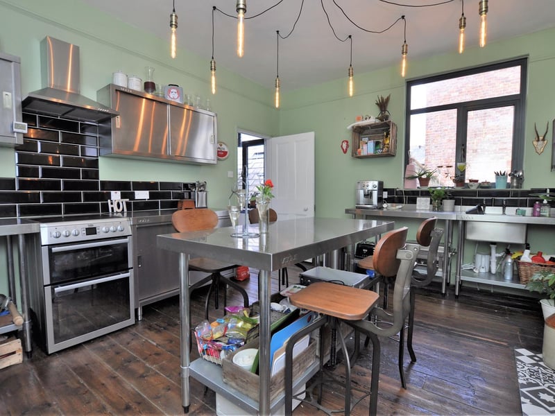 A dining kitchen within the property