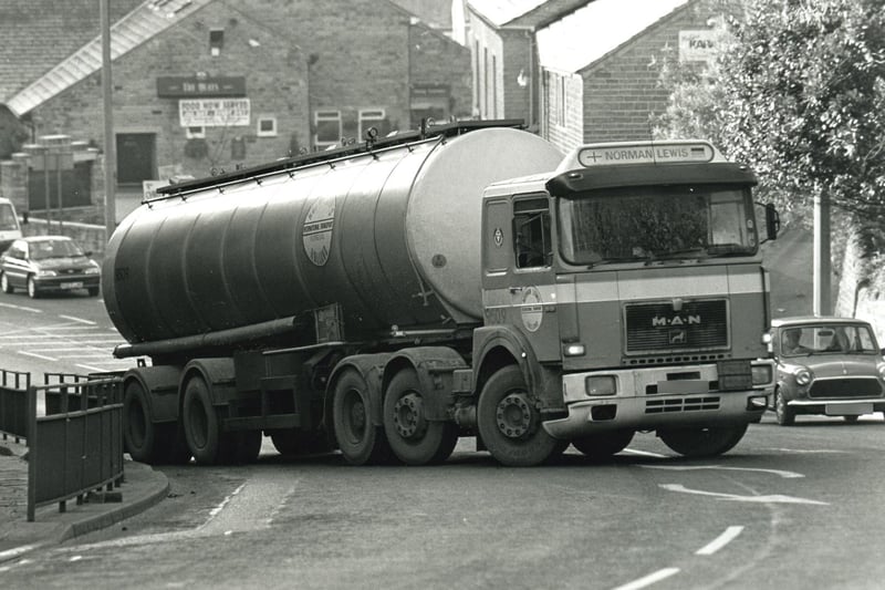 A water tanker struggles to get up Salterhebble Hill during a drought in 1995.