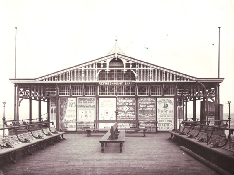 The end of pier building, which provided shelter from the elements.