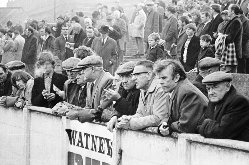 Season 1971-72 - Latics fans watch their team take on Altrincham at home.