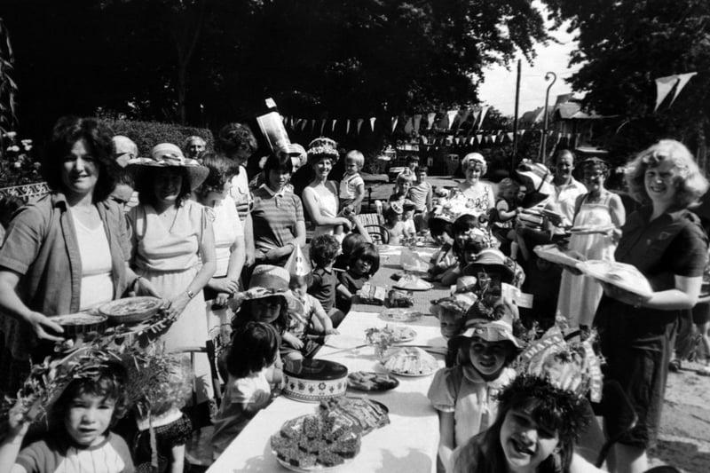 Tadcaster.  29th July 1981

Youngsters and adults at the West Mount, Tadcaster, street party.

Street party to celebrate Royal  Wedding - Prince and Princess of Wales.