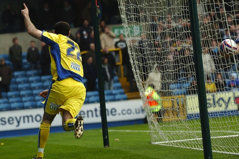 Andy Hughes celebrates after scoring against Millwall at The Den in April 2007. It proved to be his only goal for the Whites.