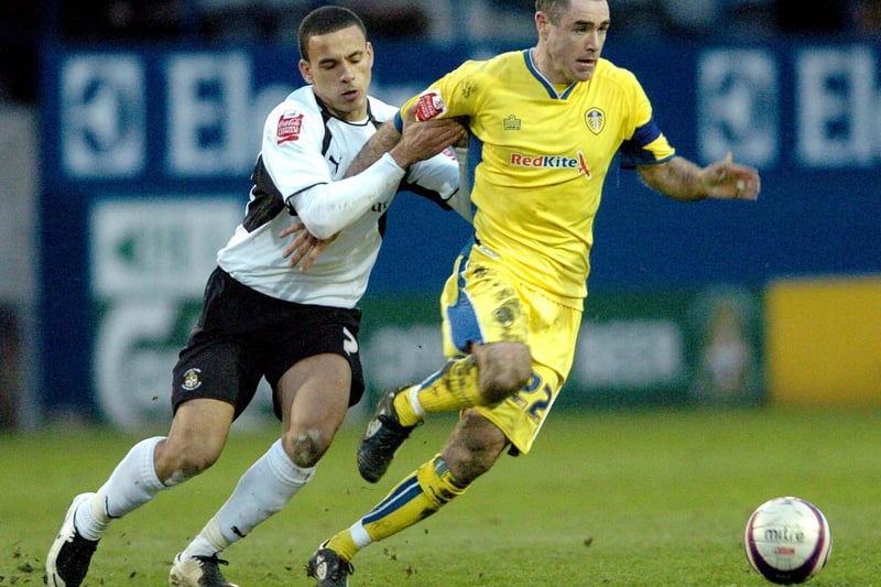 Andy Hughes gets away from Luton Town's Dean Morgan during the clash at Kenilworth Road in January 2008.