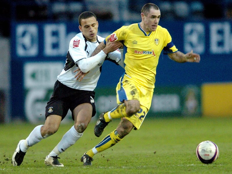Andy Hughes gets away from Luton Town's Dean Morgan during the clash at Kenilworth Road in January 2008.