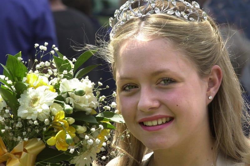 Gala Queen Amy Pearson pictured at Horsforth Hall Park in June 2001.