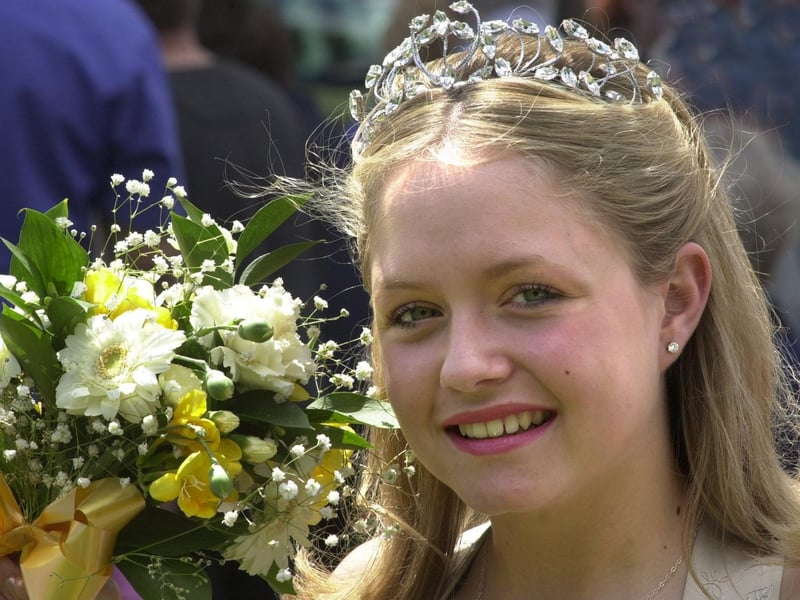 Gala Queen Amy Pearson pictured at Horsforth Hall Park in June 2001.