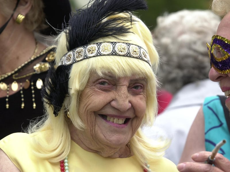 Sally Hearfield on the Horsforth Live-At-Home Group float in June 2003.