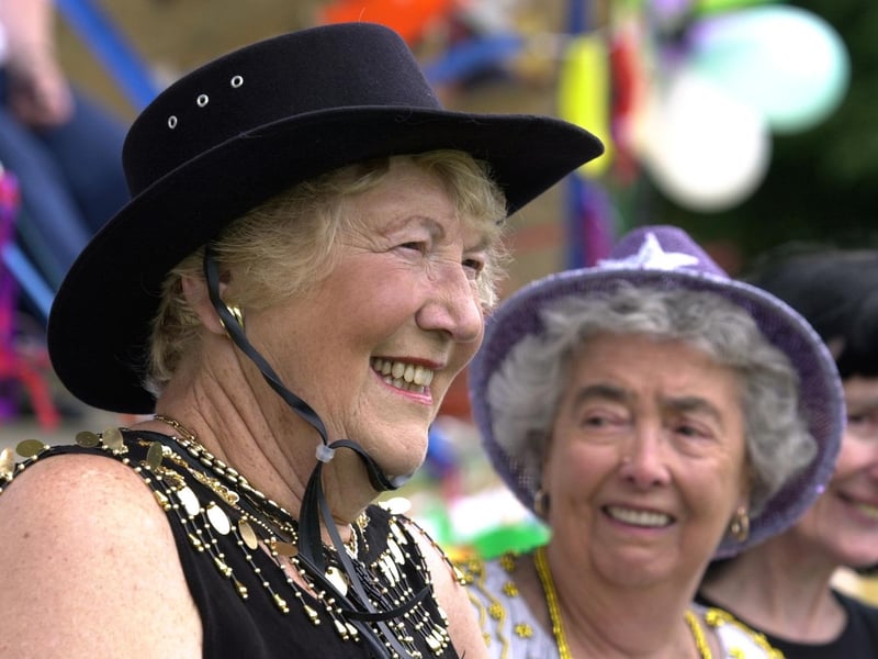 Joan Skelhorne on the Horsforth Live-At-Home Group float in June 2003.
