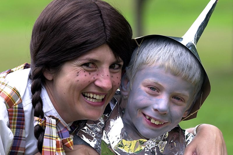 Pictured on the St Margarets C of E School float in June 2003 are Julie Matthews, as Dorothy, and Mark Rawlinson as the Tin Man.