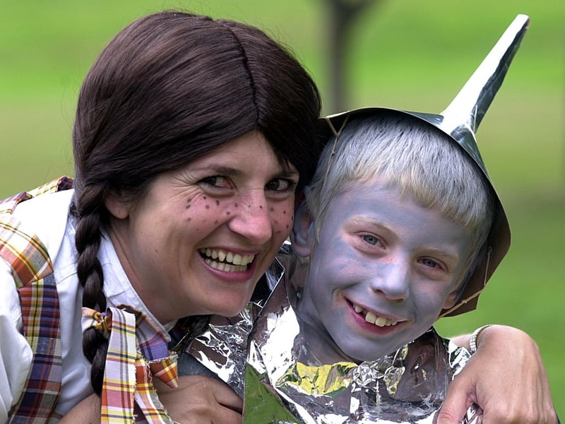 Pictured on the St Margarets C of E School float in June 2003 are Julie Matthews, as Dorothy, and Mark Rawlinson as the Tin Man.