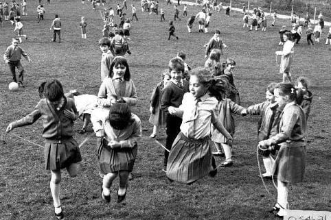 A press photograph to accompany an article about the playing fields at St Joseph's School, Castleford