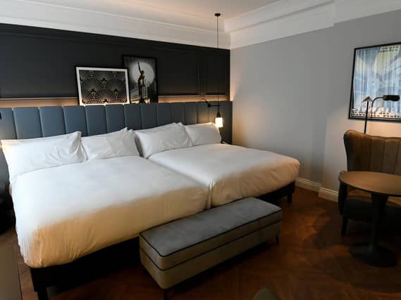 One of the bedrooms inside the newly refurbished Queens Hotel.