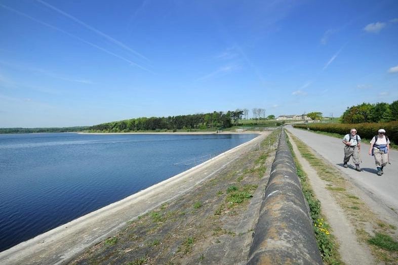 Eccup Reservoir offers beautiful views across the water. You can walk around the edge of the reservoir, soaking up the splendid scenery as you do so. The route passes through woodlands and the quaint village of Eccup, over a dam and alongside a local golf course.