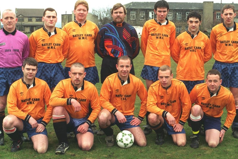 Crackenedge FC in March 1996. Back: Roy Williamson, Robert Haigh, John Swillington, Tony Craven, Michael Ward, Ian Cassidy, Gary King. Front: Chris Hardcastle, Andy Bennett, Steve McGuire, John Bennett, Adrian Leach.