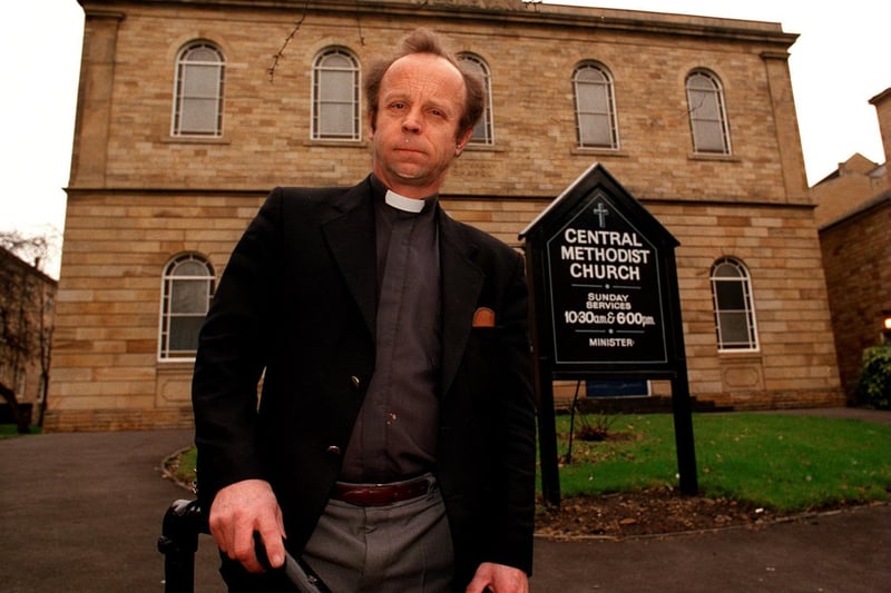 This is Rev Michael Stopford outside the Central Methodist who was making security checks on his church in March 1996.