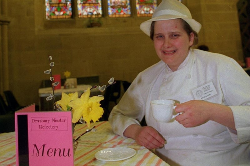 Julie Allan, catering Manager at Dewsbury Minster Refectory, enjoys a cup of coffee in the cafe which had been listed in the Eat at Cathedrals and Churches guide.