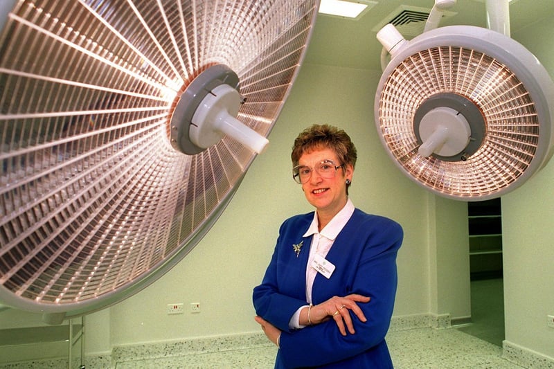 Joyce Hobbs, manager of Dewsbury District Hospital's new day care unit, in one of the operating theatres in January 1996.