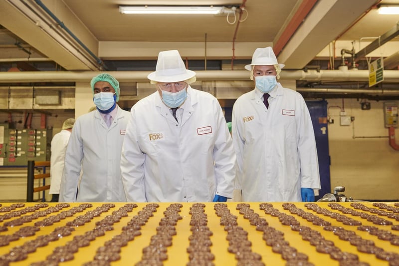 The Prime Minister saw how many of the Fox's biscuits are created. Photo by Joel Anderson