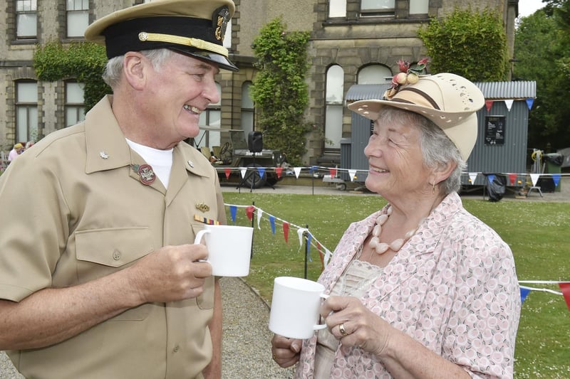 Judith Berry and Graham Holroyd enjoy a cuppa