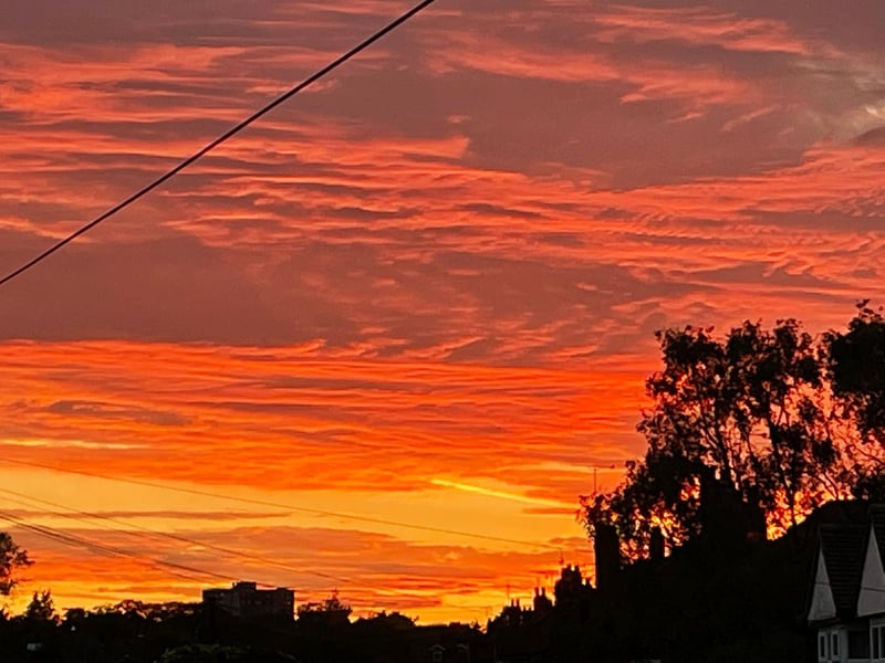 The sunset over the Saints, taken by John Halstead, from St Leonard’s Road, Harrogate.