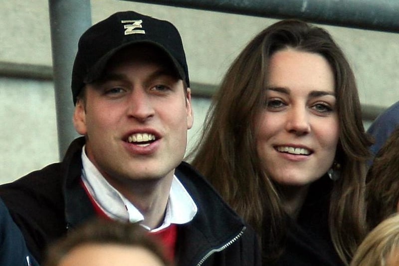 Prince William and girlfriend Kate Middleton enjoy the rugby as England play Italy in the RBS Six Nations Championship at Twickenham in February 2007