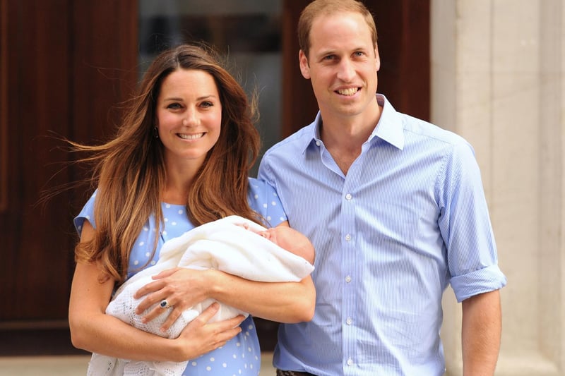 The Duke and Duchess of Cambridge leaving the Lindo Wing of St Mary's Hospital in London, with their newborn son, Prince George of Cambridge on July 23, 2013