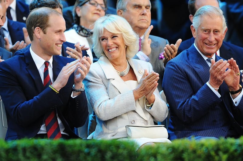 Duke of Cambridge, the Duchess of Cornwall and the Prince of Wales at the opening ceremony of the Invictus Games at the Queen Elizabeth Olympic Park in September, 2014