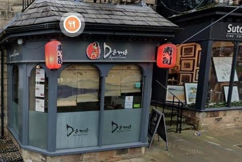 A restaurant offering traditional Japanese dishes including sushi. Located at: 8 Montpellier St, Harrogate HG1 2TQ.