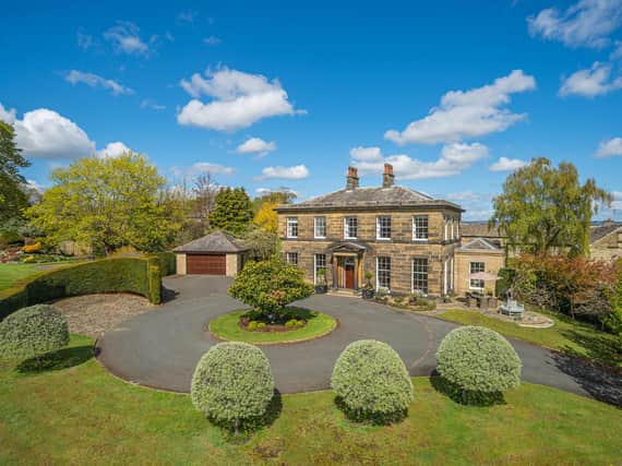 The highly impressive property and grounds in Brighouse