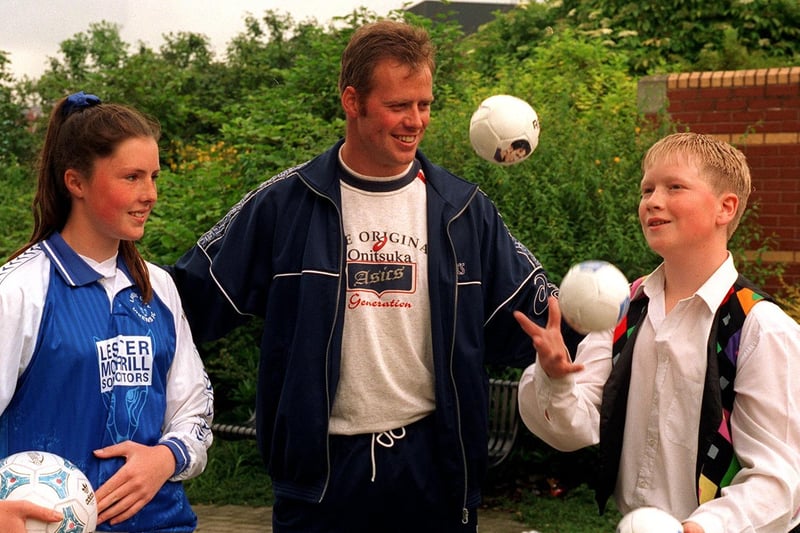 Olympic javelin thrower Mick Hill joined with juggler Jack Peto of Circus Zanni and Leeds City Vixens player Ruth Cockerill to launch Breeze 97.