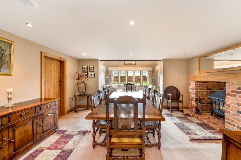 plenty of space for a large dinner party in this impressive dining room